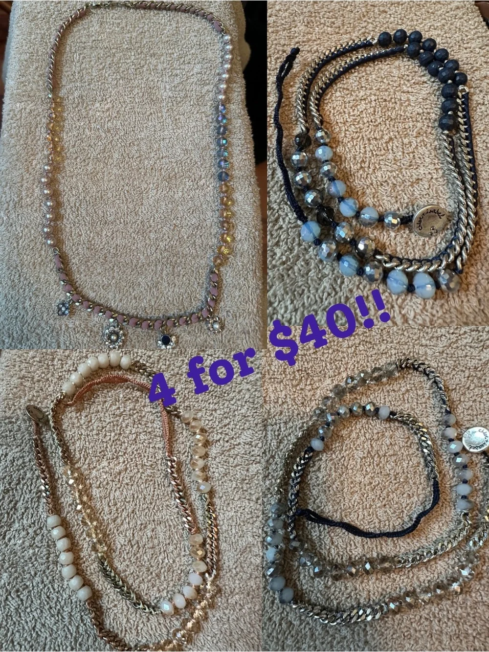 Bundle of 4 Chloe+ Isabel wrap bracelet/necklaces